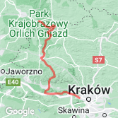 Mapa Szlak Orlich Gniazd (Podzamcze- Kraków)